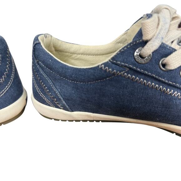 Taos Footwear Star Blue Canvas Lace Up Sneakers Casual Womens Shoes sz 8 - Picture 3 of 16